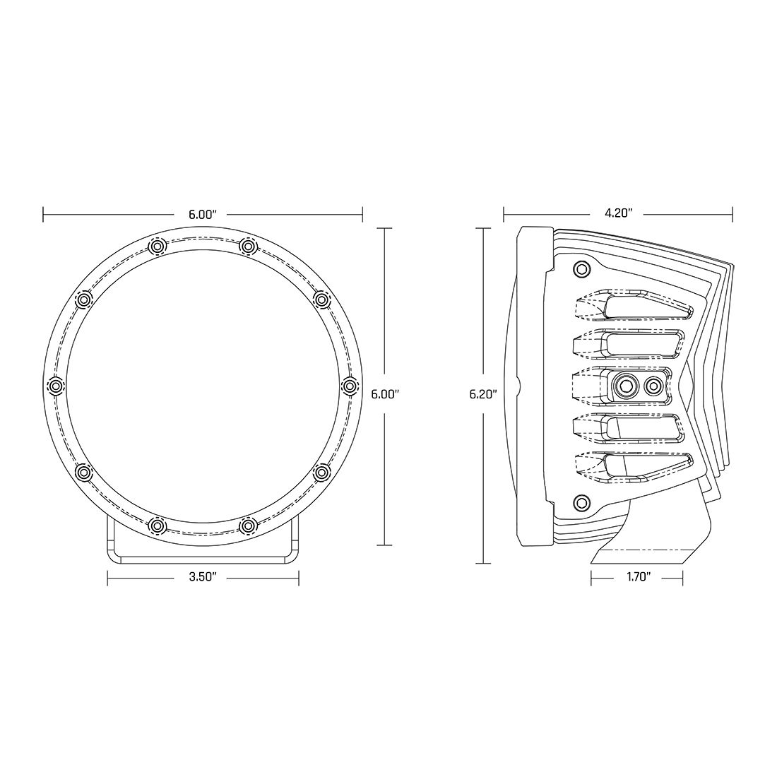 360‑Series 6" Spot Amber PRO