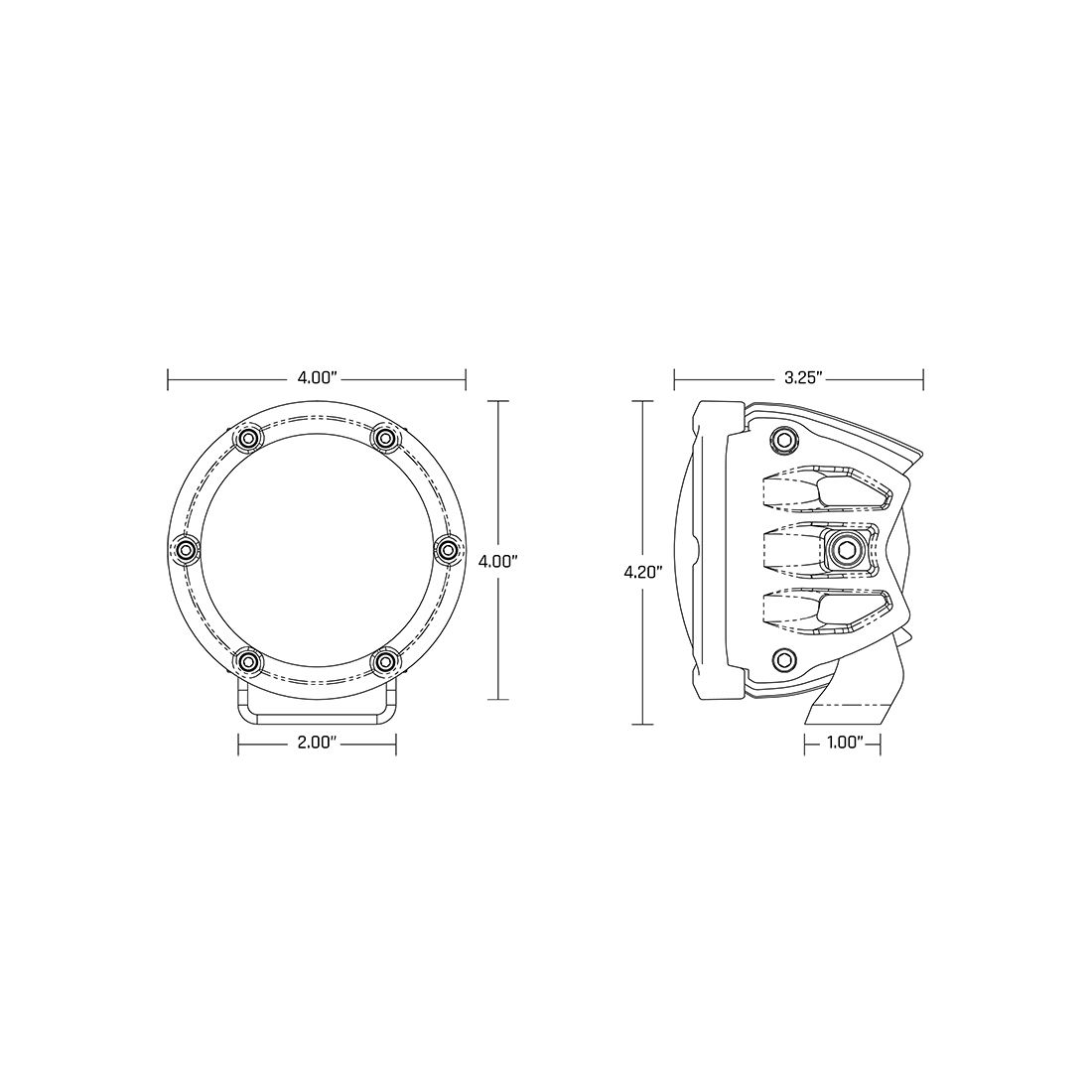 360-Series 4″ Spot Amber PRO LED