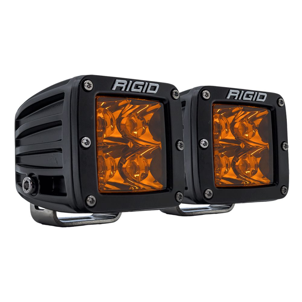 Par de Faros LED RIGID D-Series Spot con Lente Amber PRO