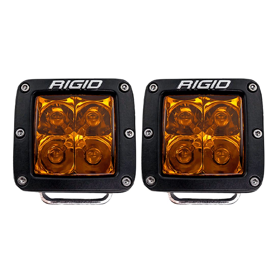 Par de Faros LED RIGID D-Series Spot con Lente Amber PRO