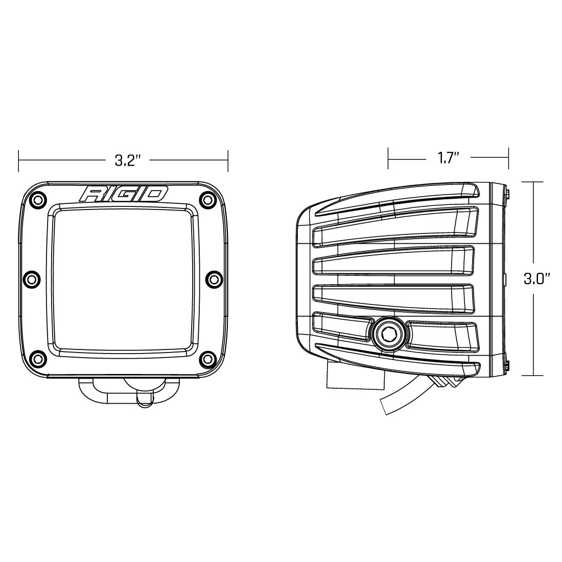 Par de Faros LED RIGID D-Series Spot con Lente Amber PRO
