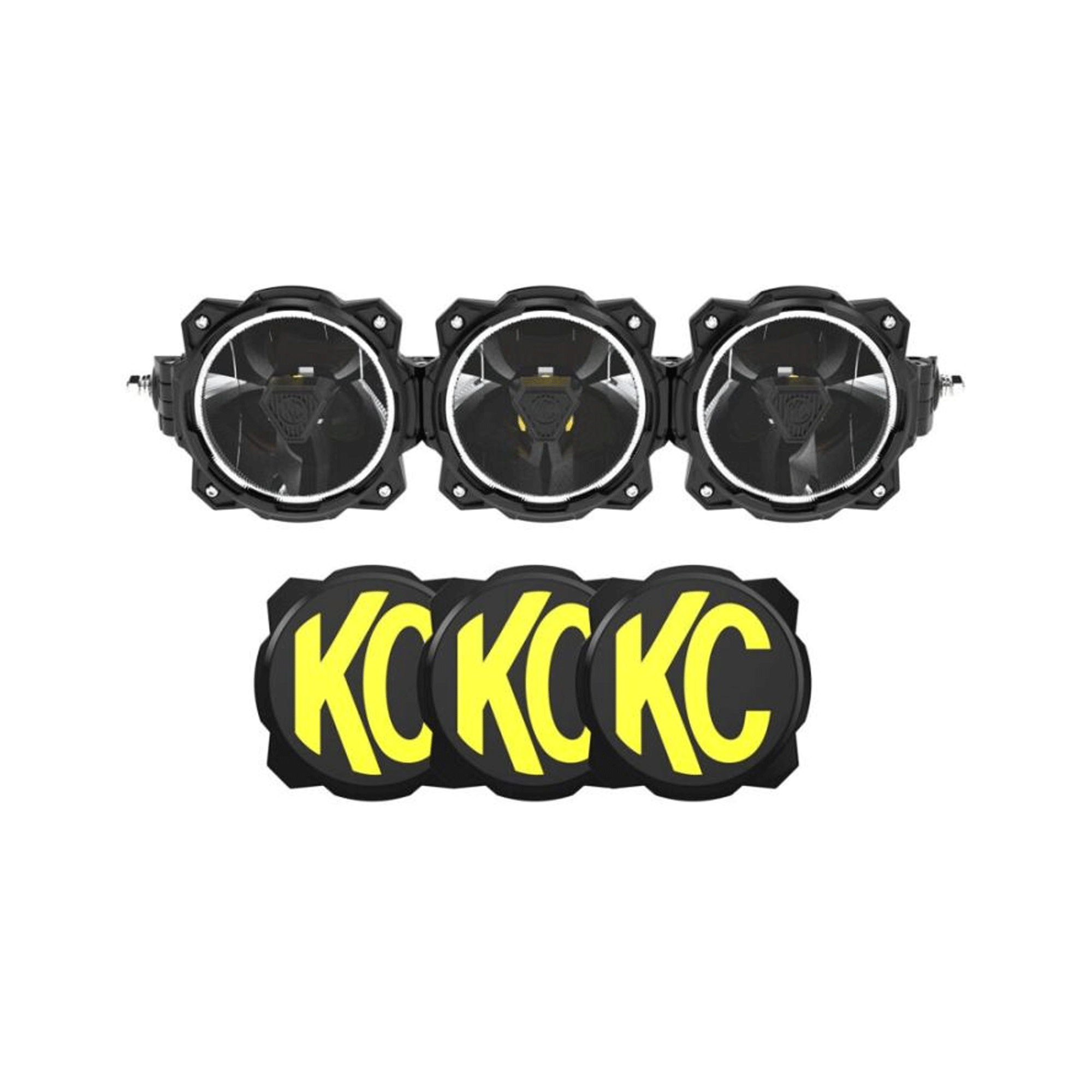 Imagen de luces offroad KC Hilites para UTV, RZR y X3, compatibles con Polaris y Can-Am, perfectas para rutas 4x4 y expediciones todoterreno