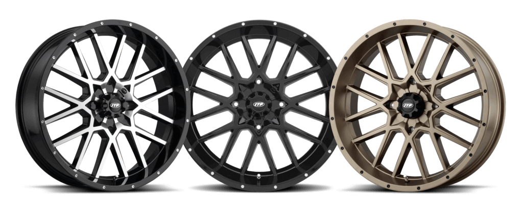 Imagen de llantas ITP Tires para UTV, RZR y X3, optimizadas para terrenos 4x4, offroad, Polaris y Can-Am, ideales para rutas todoterreno